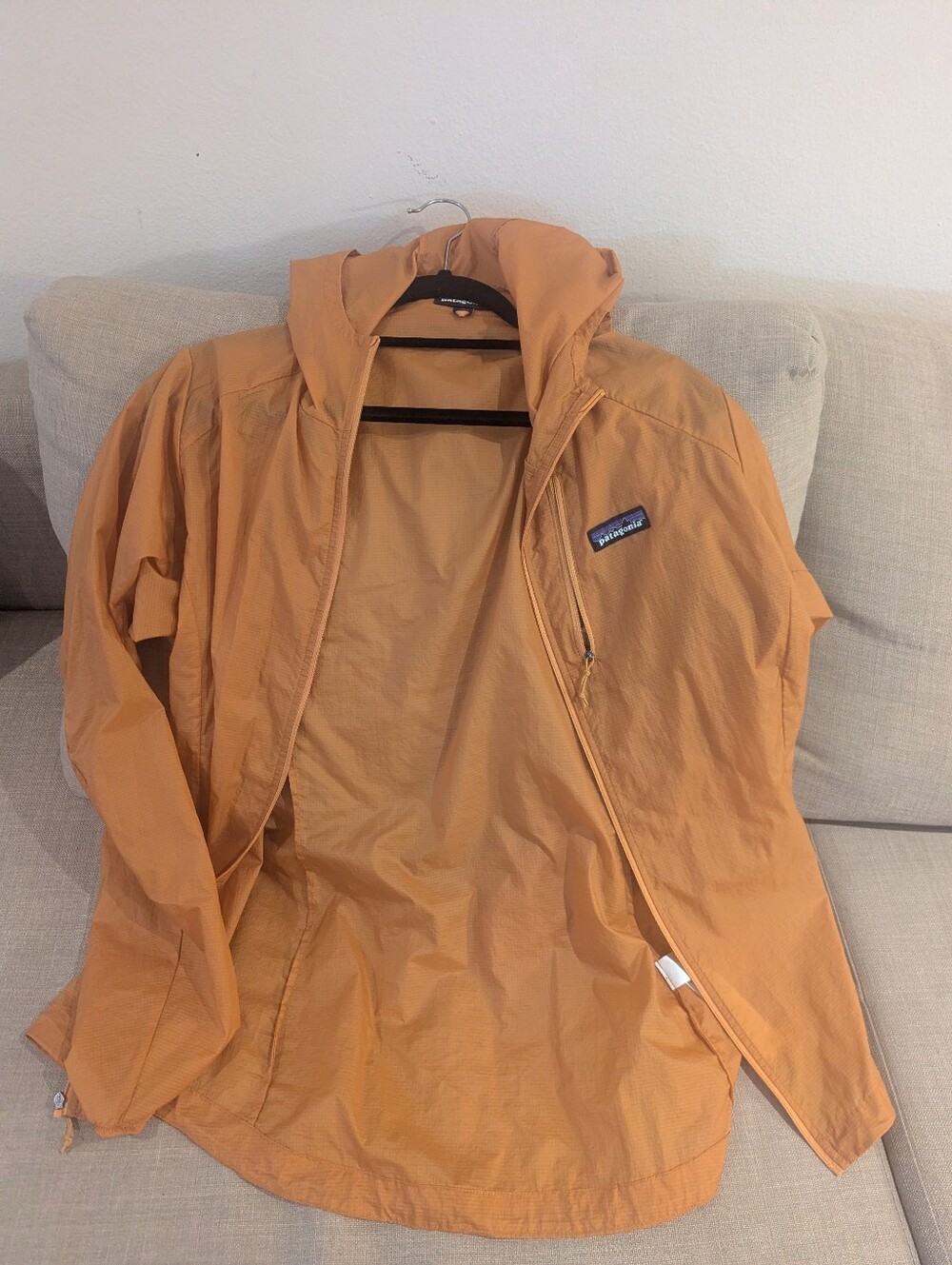 Patagonia Orange Hoodini Jacket with Hood